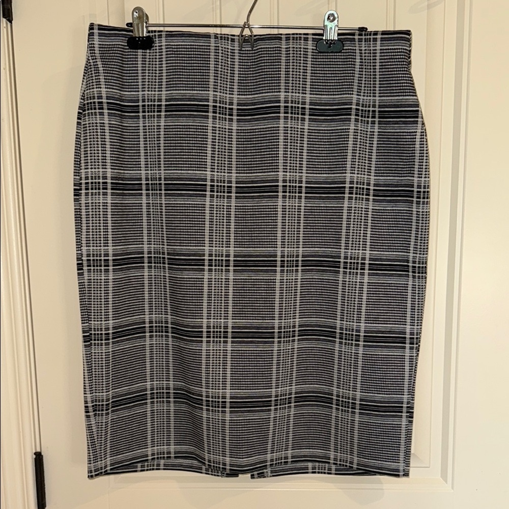 George Black and White Pencil Skirt Knee-Length Work Elastic Waist Women’s